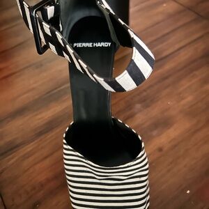 Pierre Hardy Striped Black and White Heels